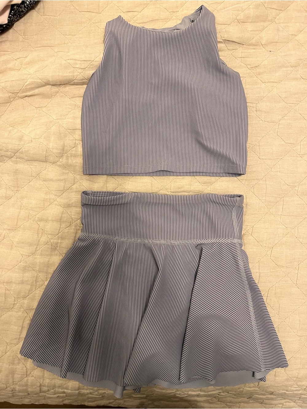 Old Navy Active Girls Two-Piece Stripe Crop Top & Skort Set